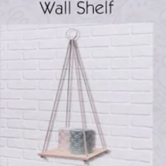 NWT 2 Wood Decorative Hanging Wall Shelves with Rope - Picture 1 of 4